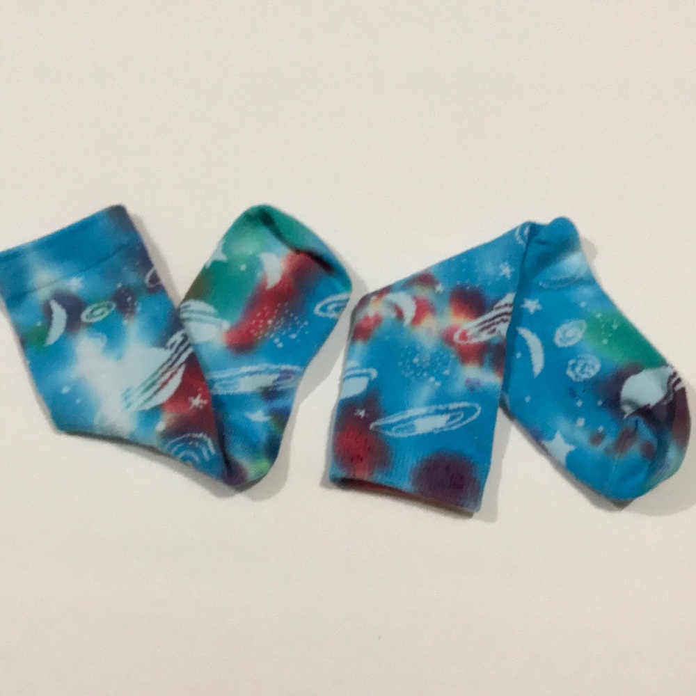 NWT Hand Crafted Outer Space Tie Dye Socks